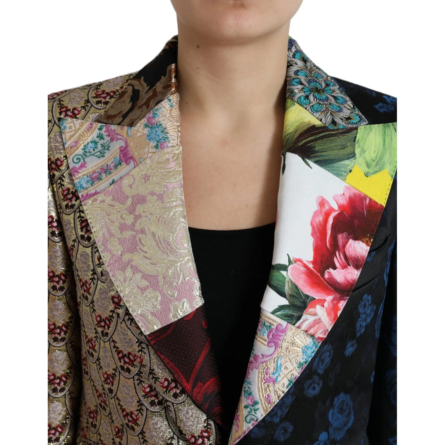 Dolce & Gabbana Elegant Multicolor Patchwork Blazer