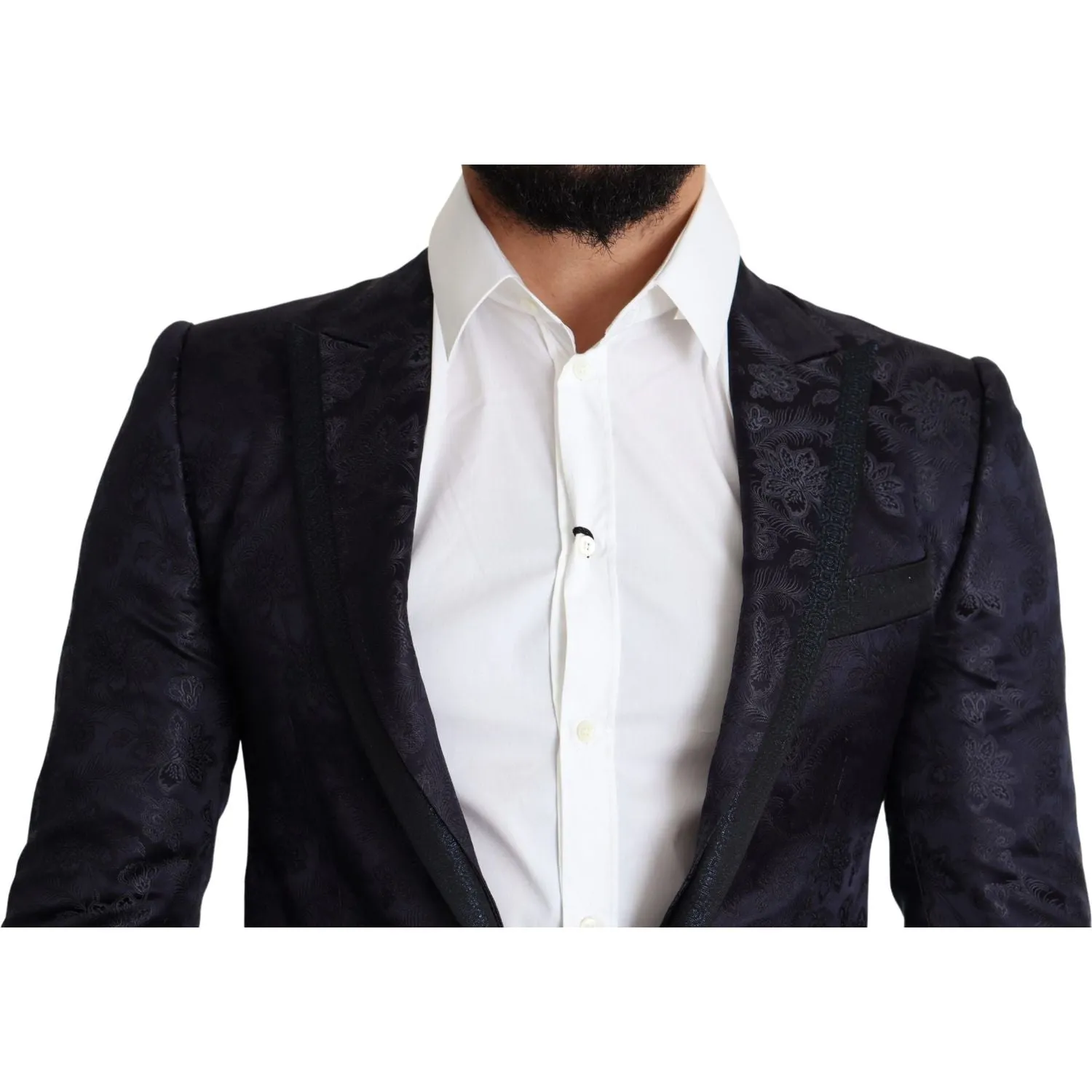 Dolce & Gabbana Elegant Silk Blend Martini Blazer in Blue