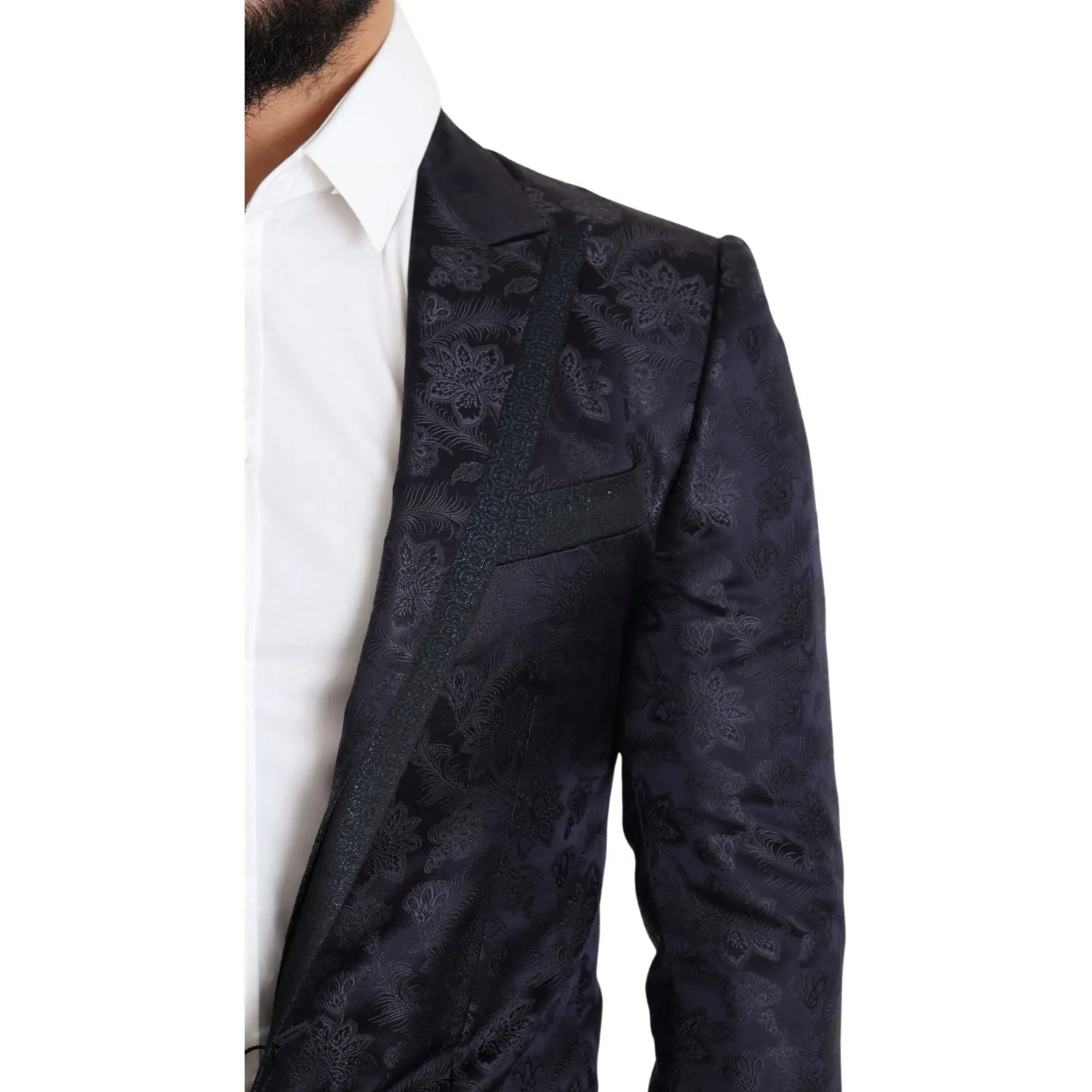 Dolce & Gabbana Elegant Silk Blend Martini Blazer in Blue