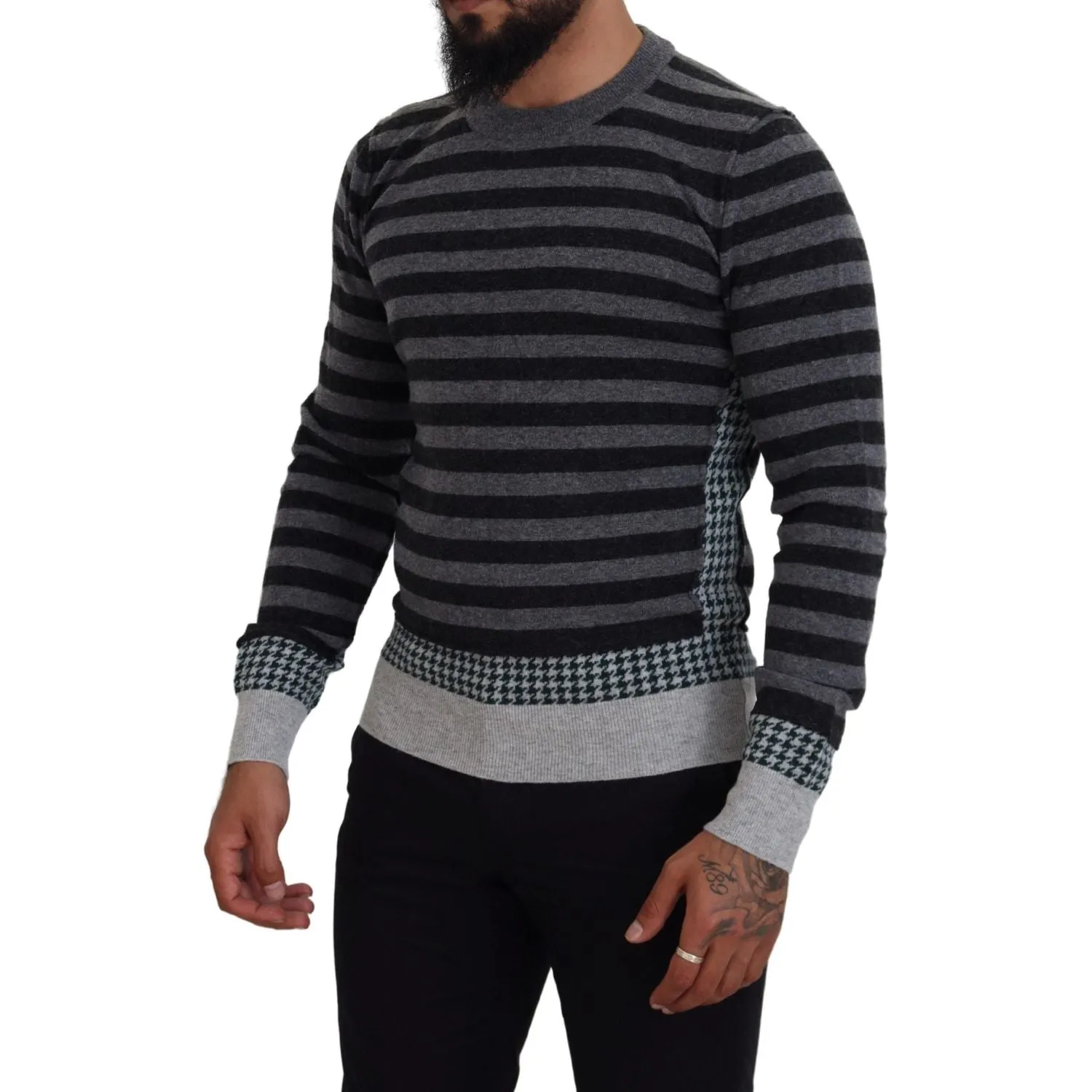 Dolce & Gabbana Elegant Striped Wool Crewneck Sweater