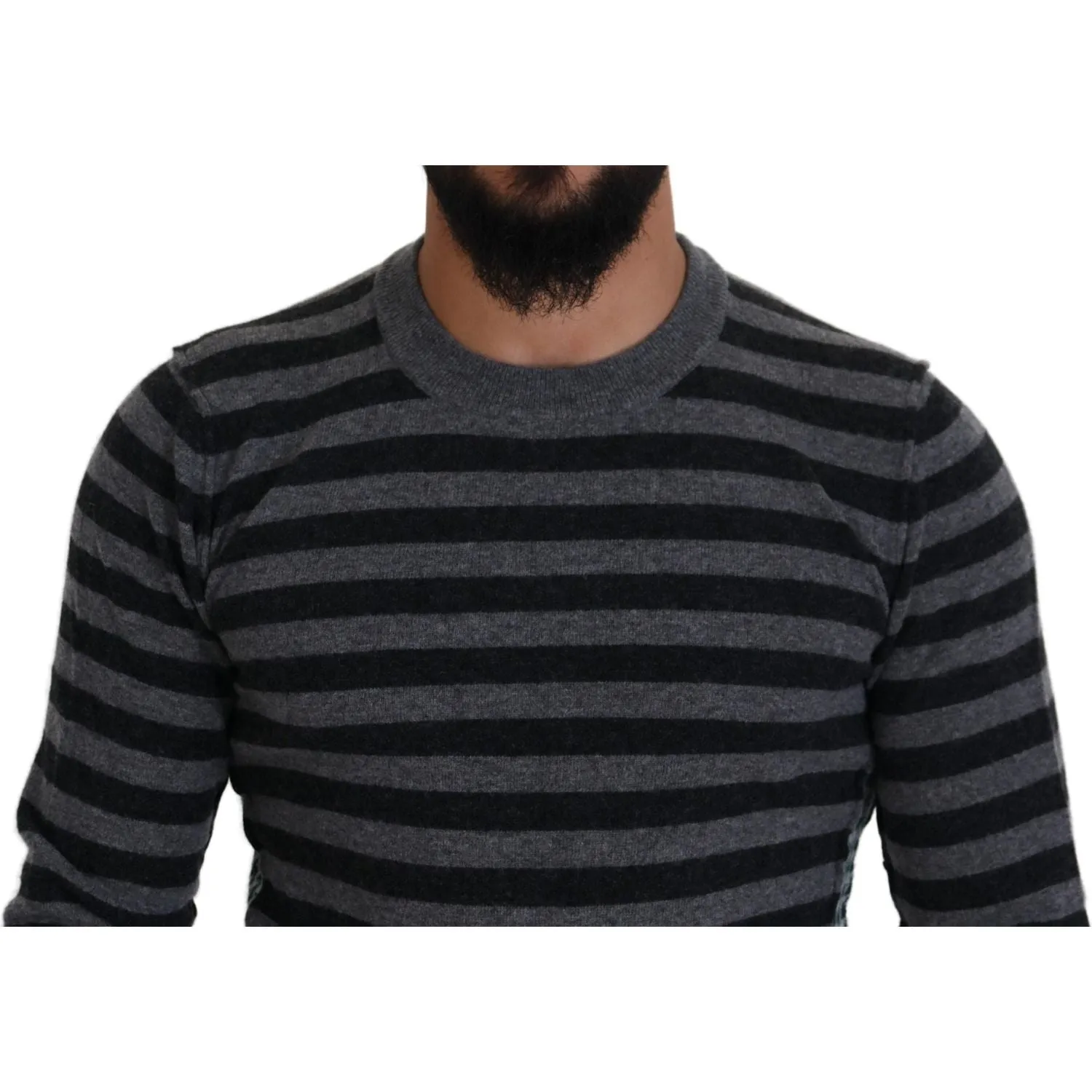 Dolce & Gabbana Elegant Striped Wool Crewneck Sweater