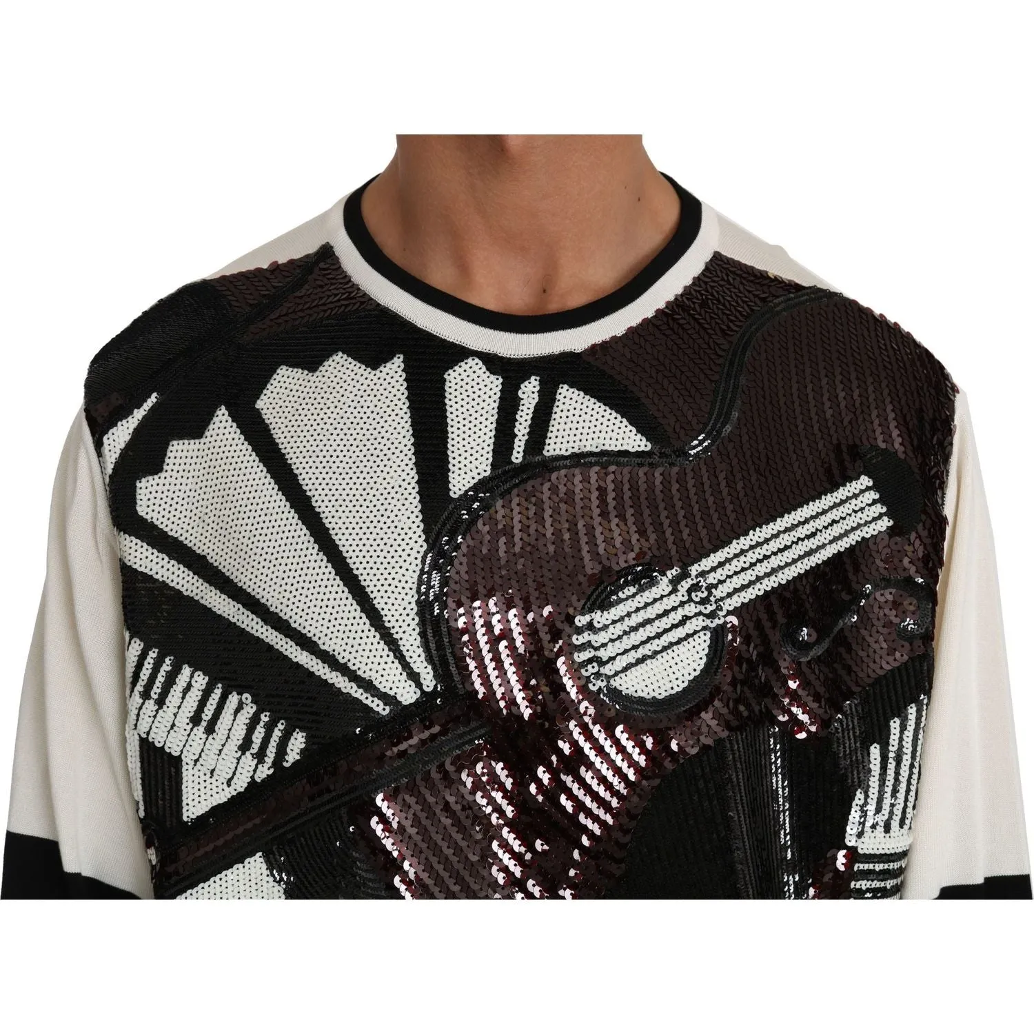 Dolce & Gabbana New York Jazz Sequined Silk Sweater