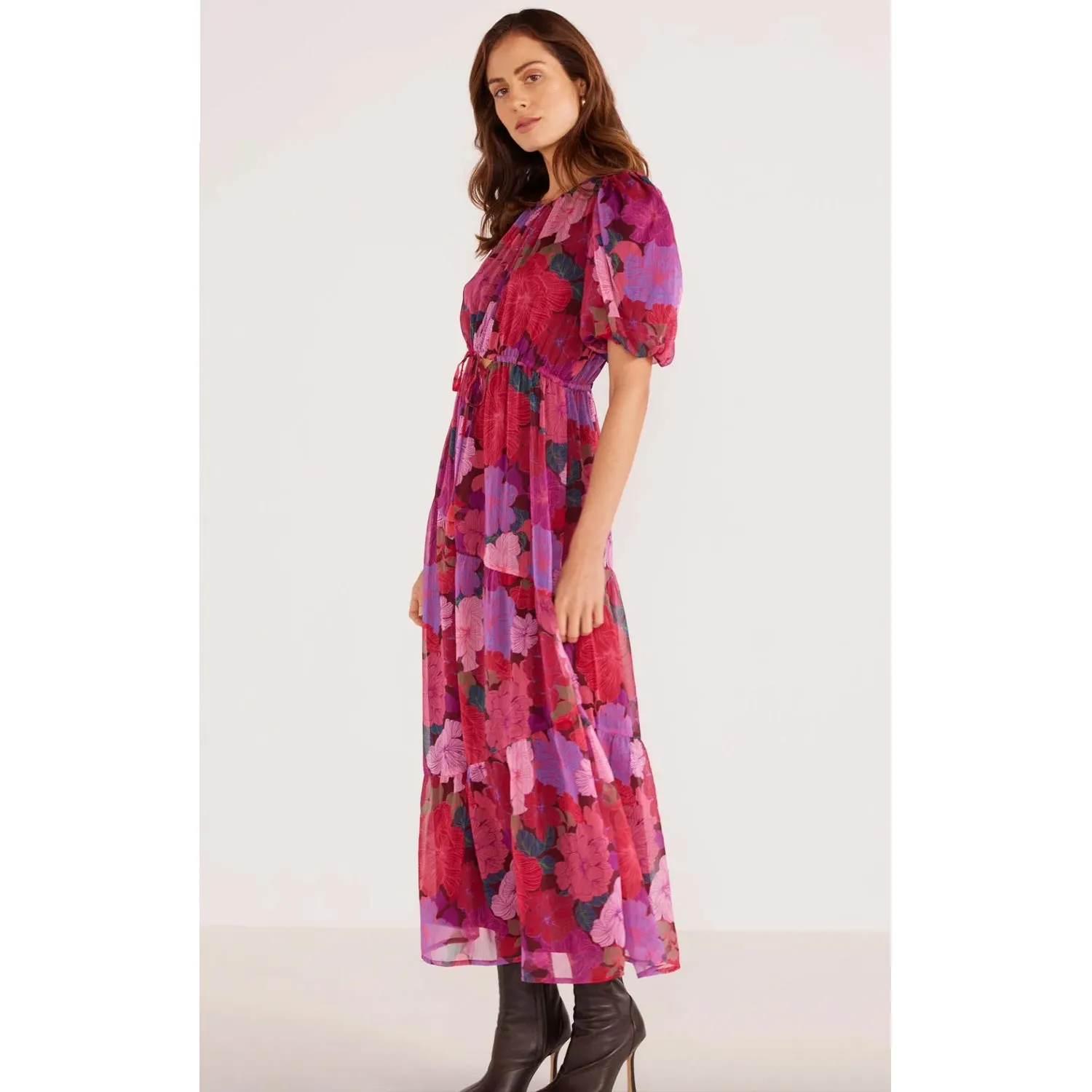 Dress Lexie Tiered Midi - Floral Blooms