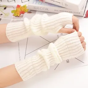 E-girl Knitted Fingerless Thumb Hole Wrist Warmers