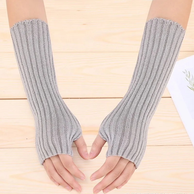 E-girl Knitted Fingerless Thumb Hole Wrist Warmers