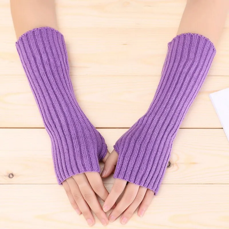 E-girl Knitted Fingerless Thumb Hole Wrist Warmers