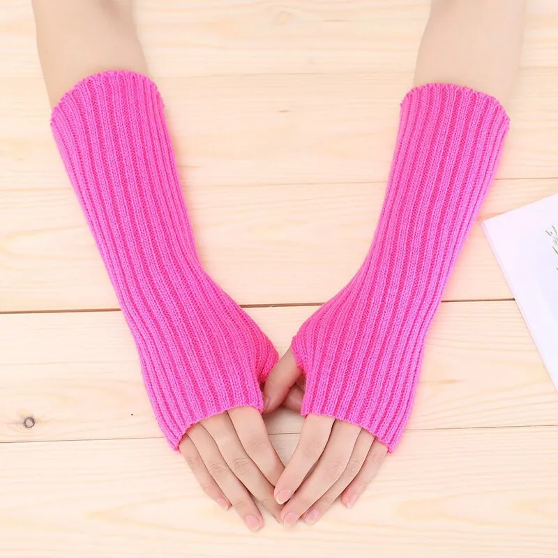 E-girl Knitted Fingerless Thumb Hole Wrist Warmers