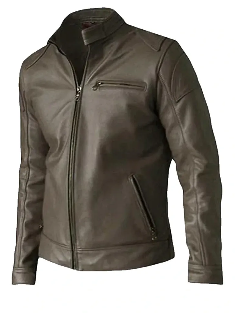 Elegant Unique Brown Leather Jacket