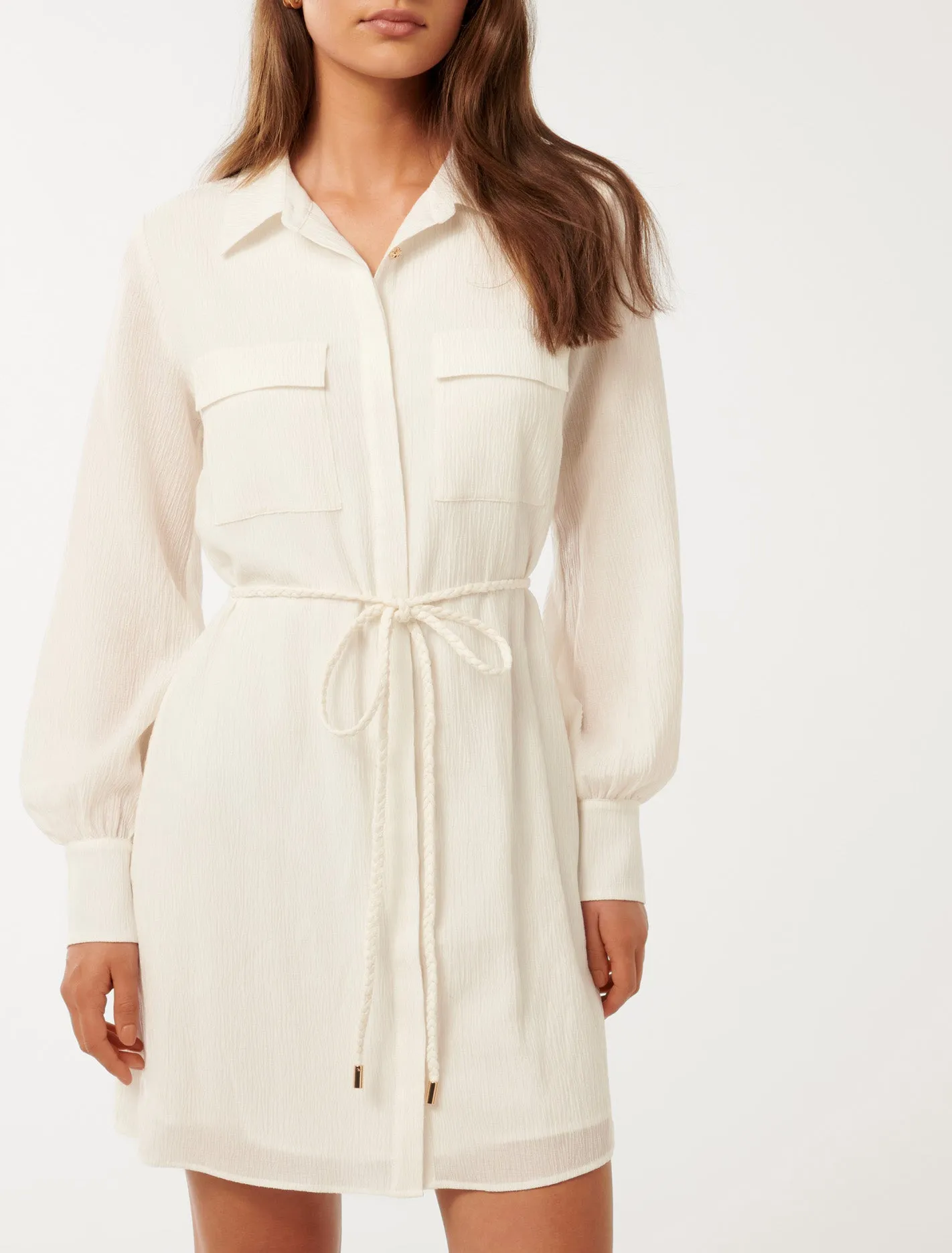 Eloise Textured Shirt Mini Dress