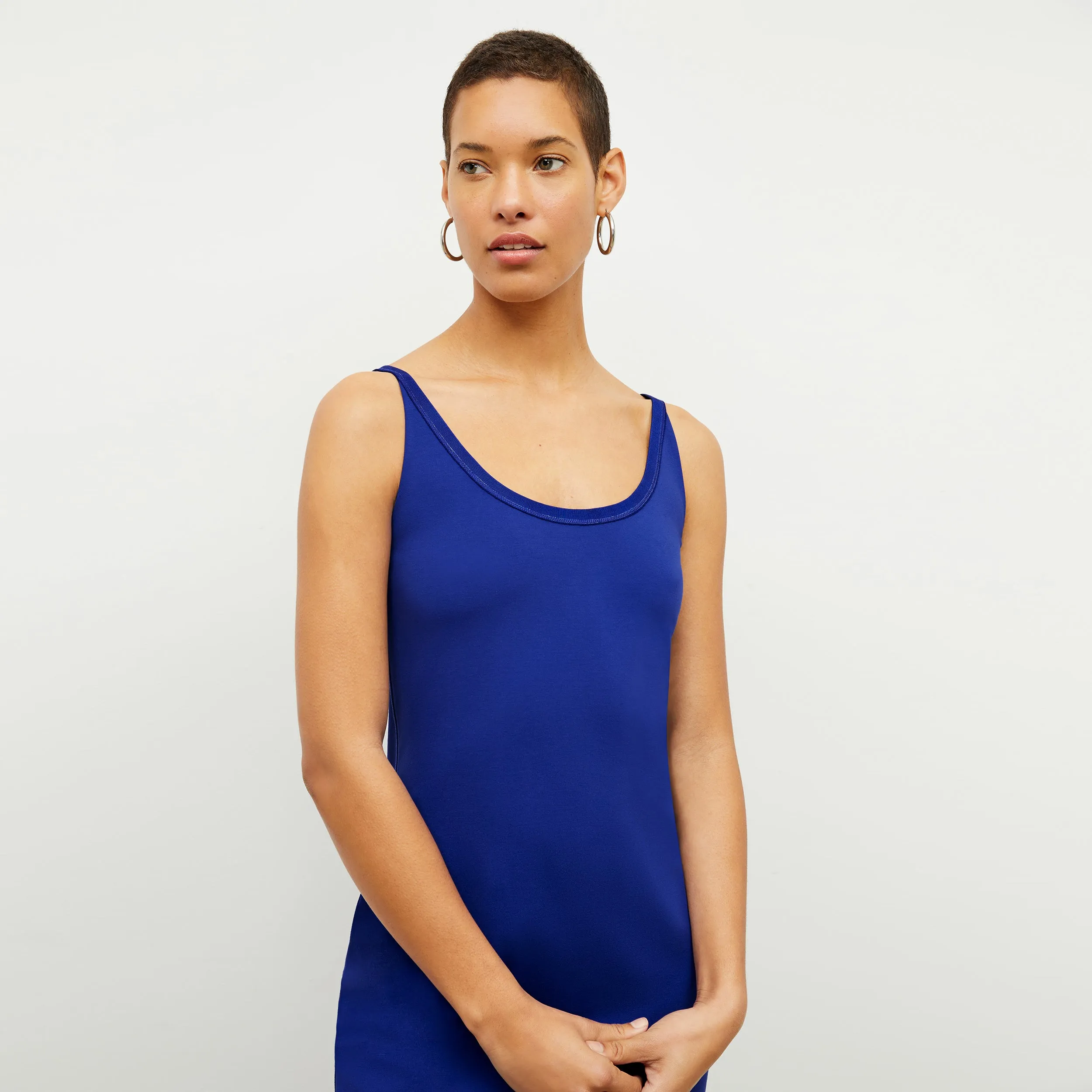 Elsa Dress - Light Ponte :: Electric Blue