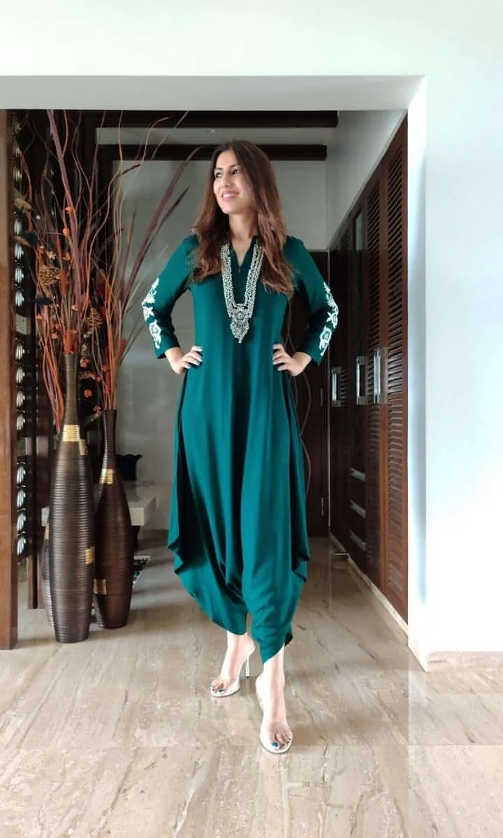 Emerald Green Embroidery Jumpsuit