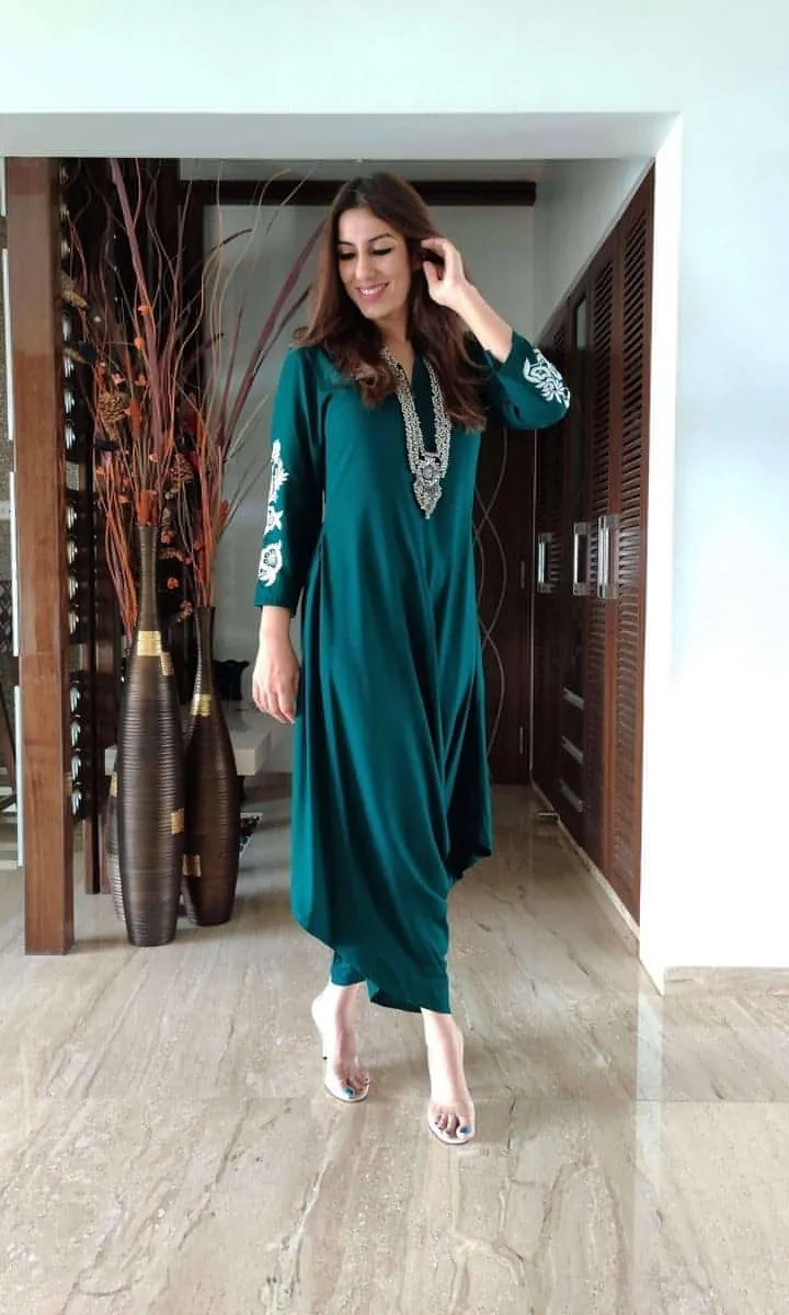 Emerald Green Embroidery Jumpsuit