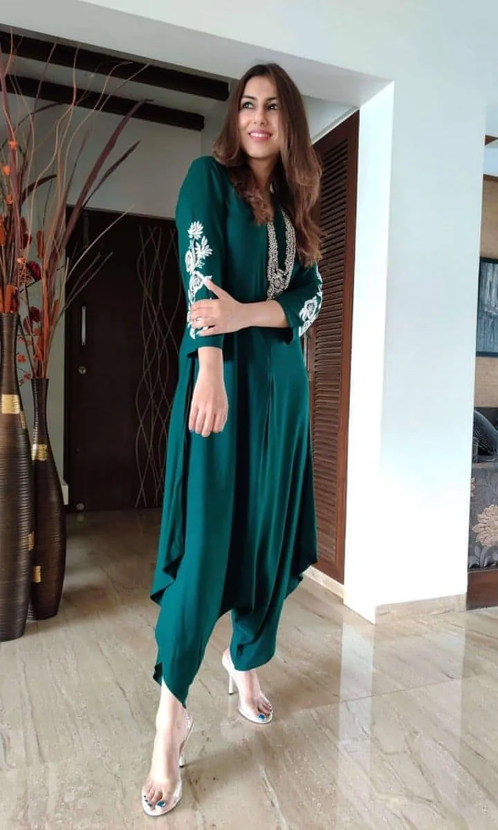 Emerald Green Embroidery Jumpsuit