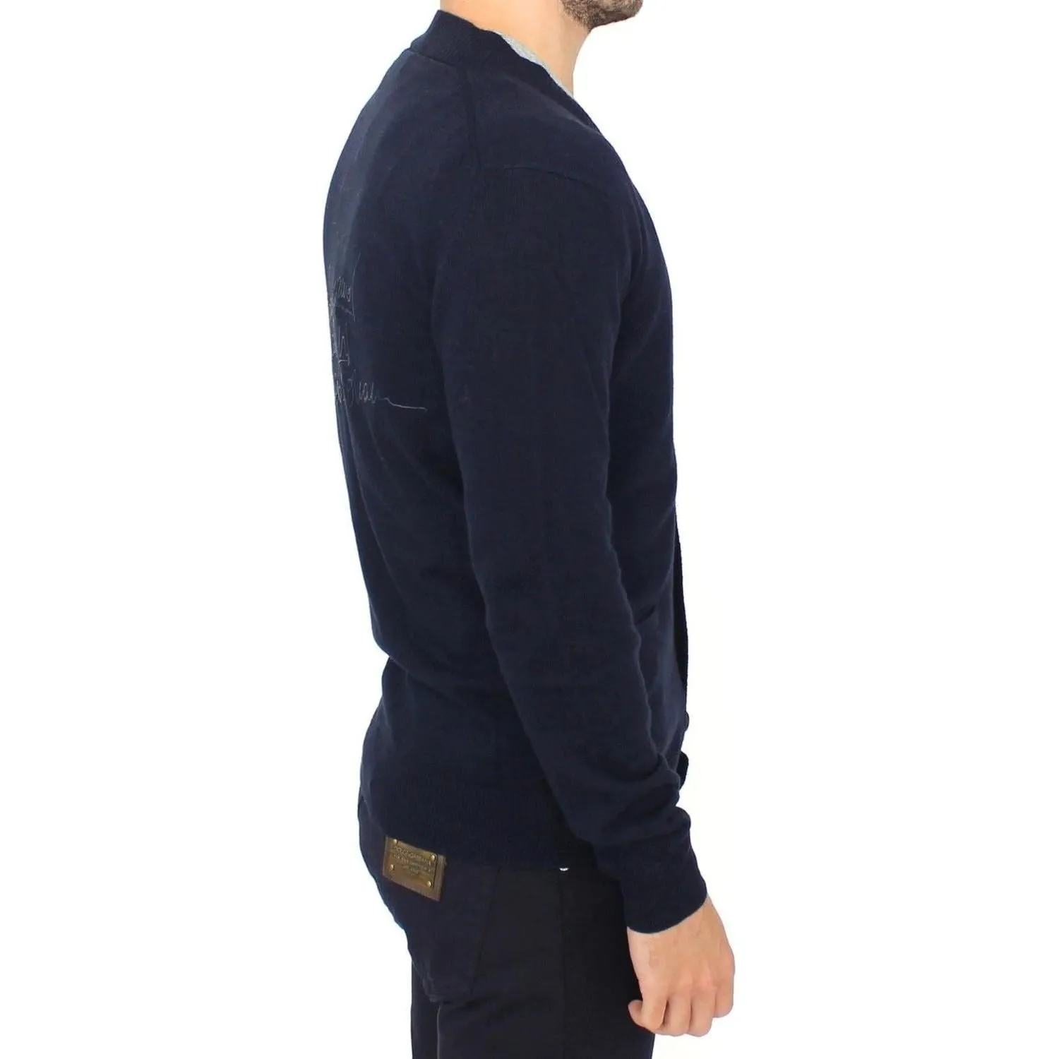 Ermanno Scervino Chic Blue Wool Blend Cardigan Sweater