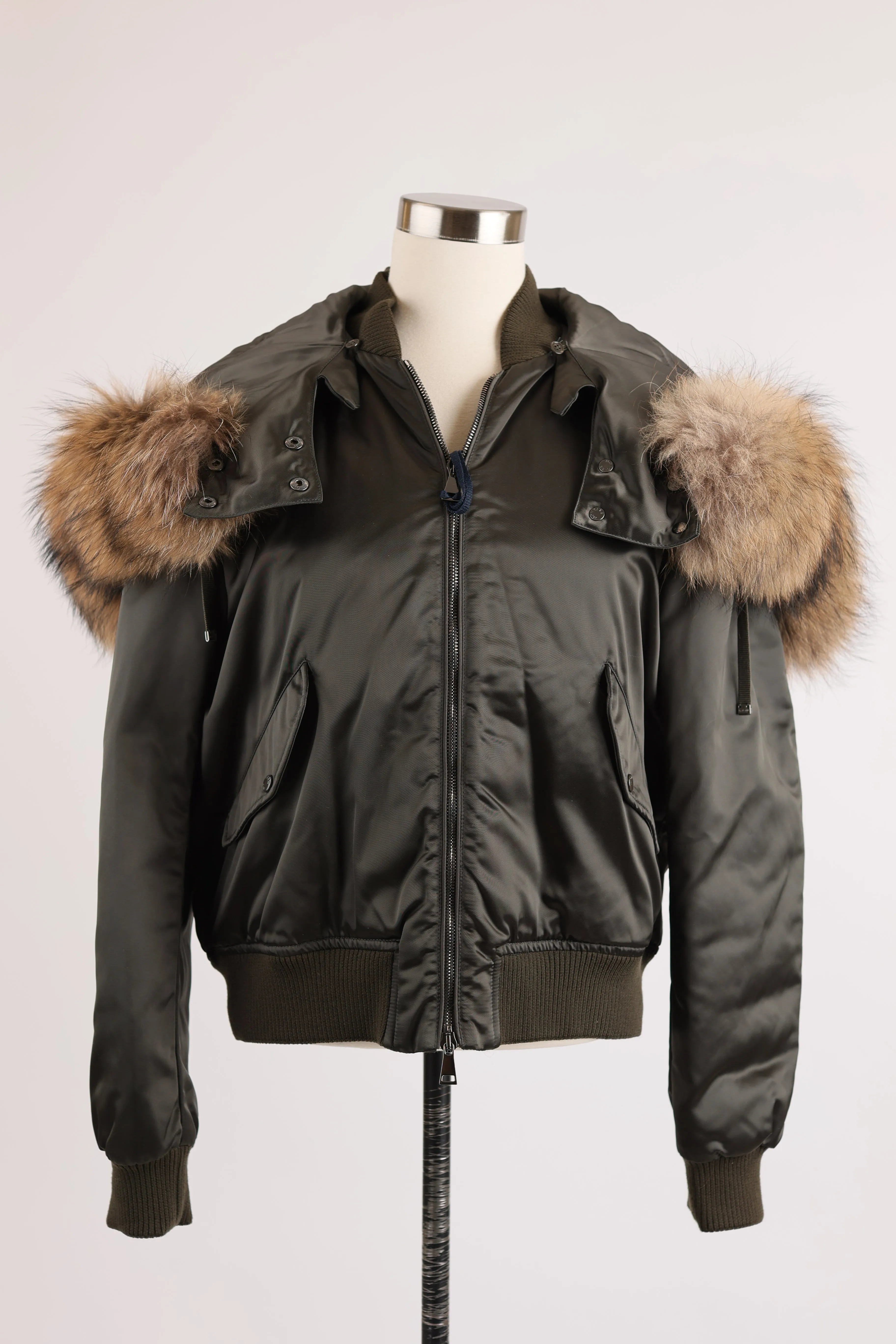 Eulimene Down Bomber Jacket w/ Real Fur Hood