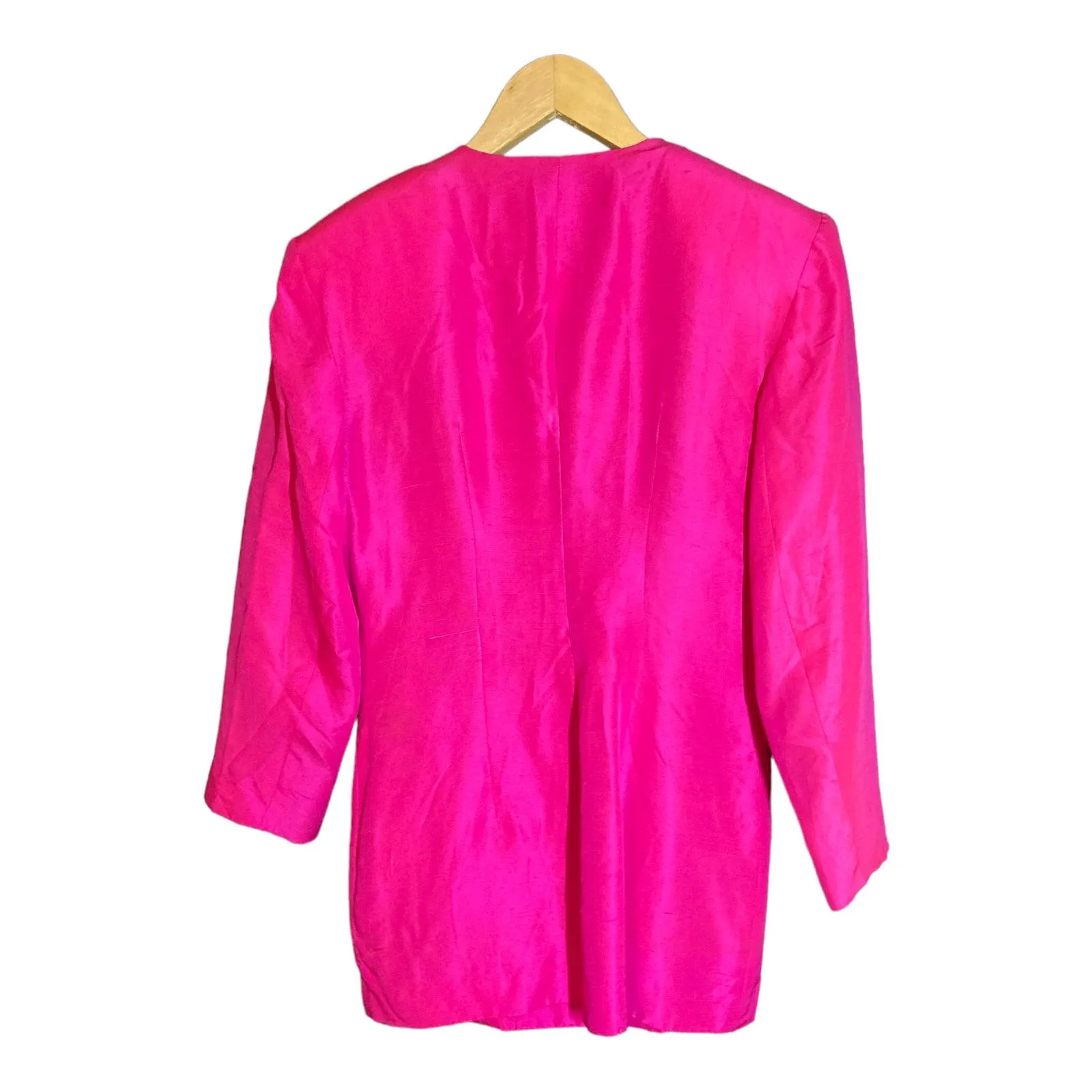 Express Silk Fuchsia Pink Long Sleeved Jacket UK Size Small