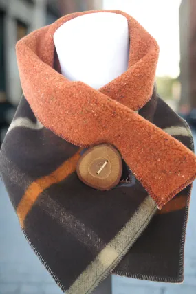 Fall Classic Plaid Upcycled Neckwarmer - One-of-a-Kind