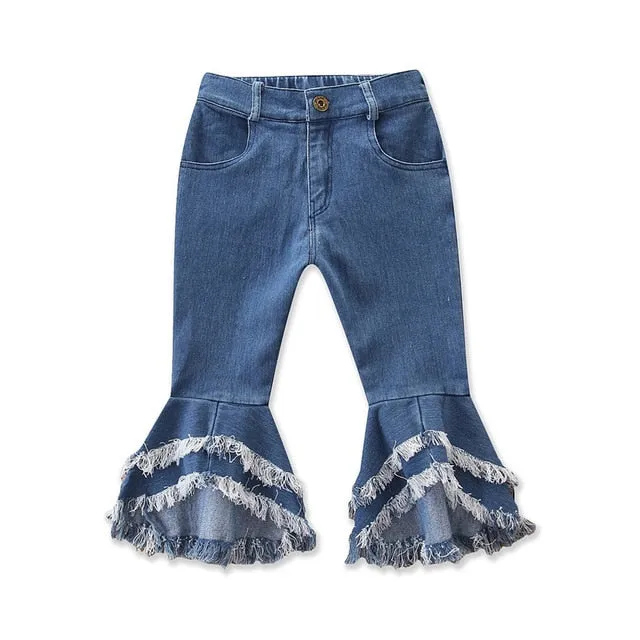 Flared Bell Bottom Boot Cut Pants For Toddler Girls