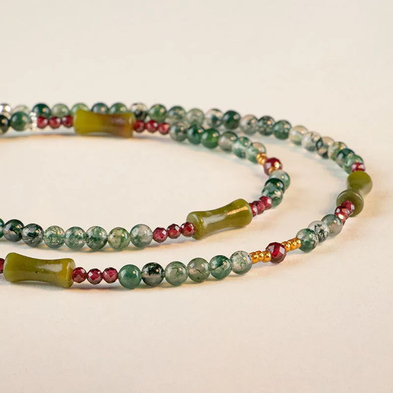 Fortune's Favor Natural Agate and Bamboo Jewelry Set