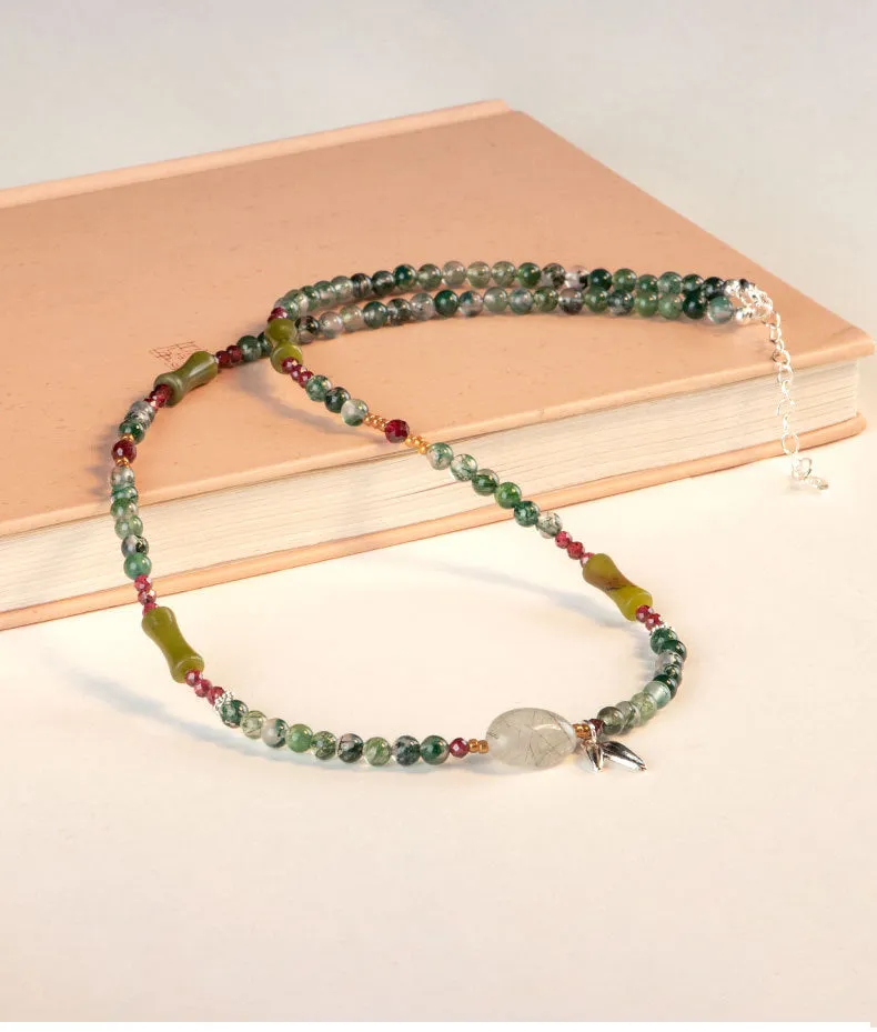 Fortune's Favor Natural Agate and Bamboo Jewelry Set