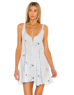 Free People Give a Little Mini Slip, Bluebird Combo, Medium