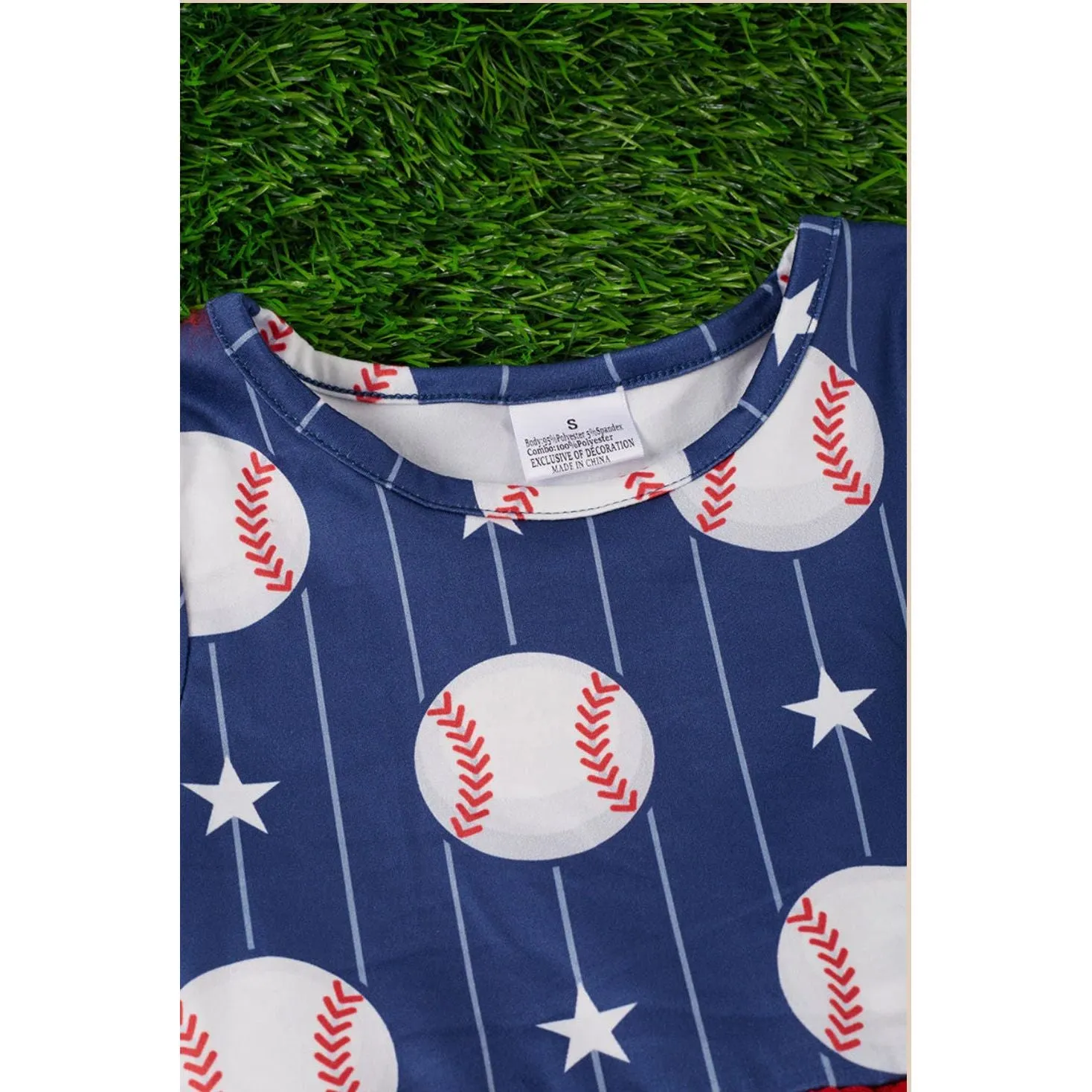 Girl's Baseball Print Tutu Dress