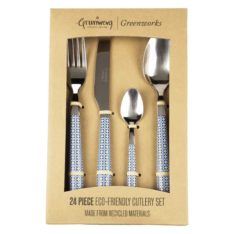 Grunwerg Greenwork Cutlery Set Mosaic Tiles (24 Piece)