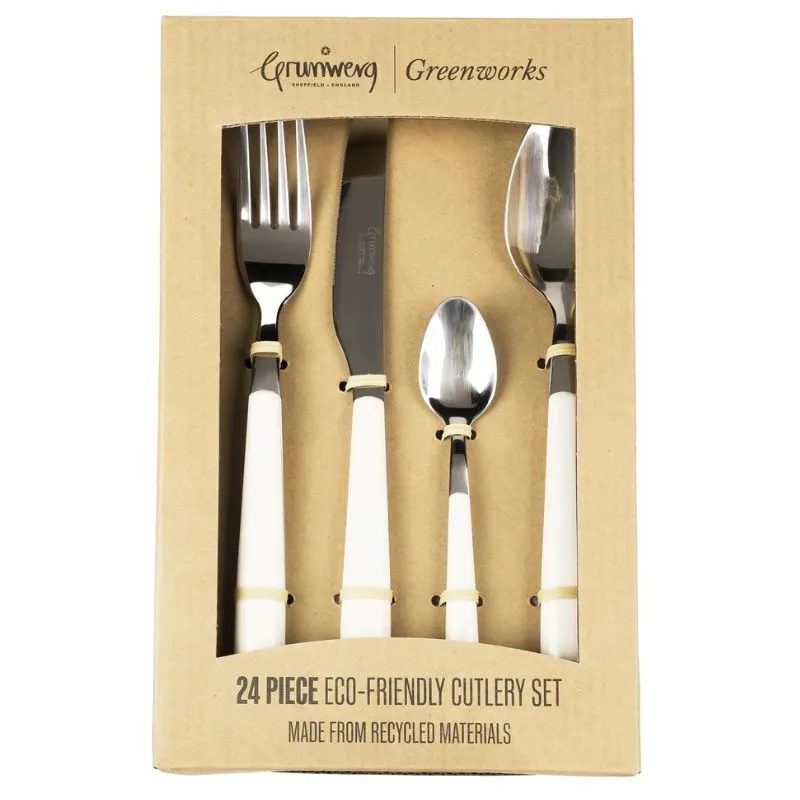 Grunwerg Greenwork Cutlery Set Sepia White (24 Piece)