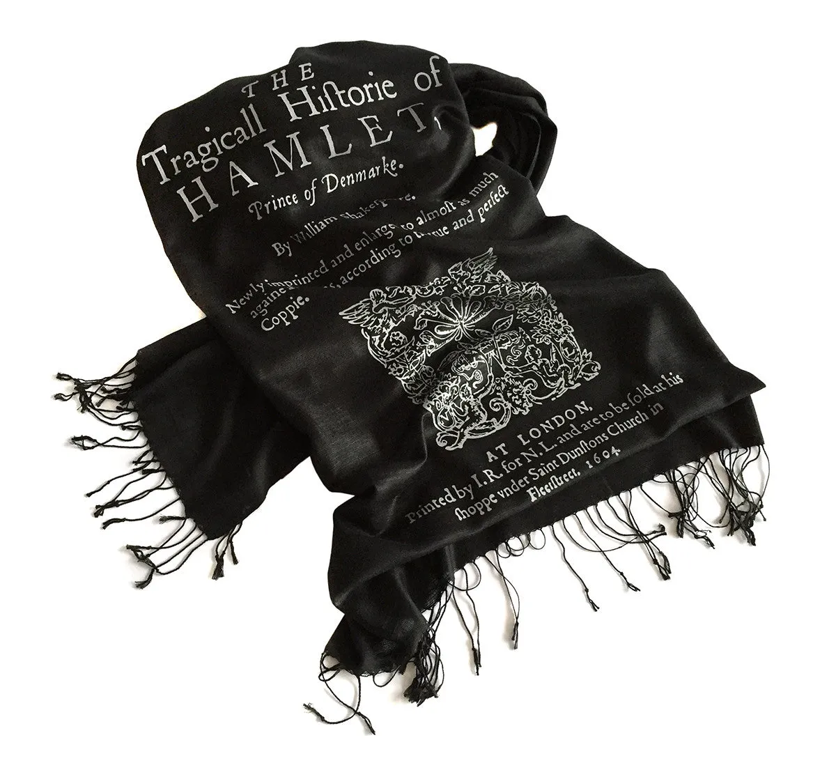 Hamlet Book Scarf. Shakespeare linen-weave pashmina