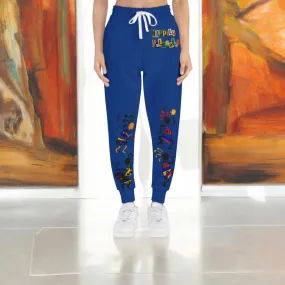 Handcrafted Afro Music Cartoon Art Athletic Joggers, Unisex Sweatpants