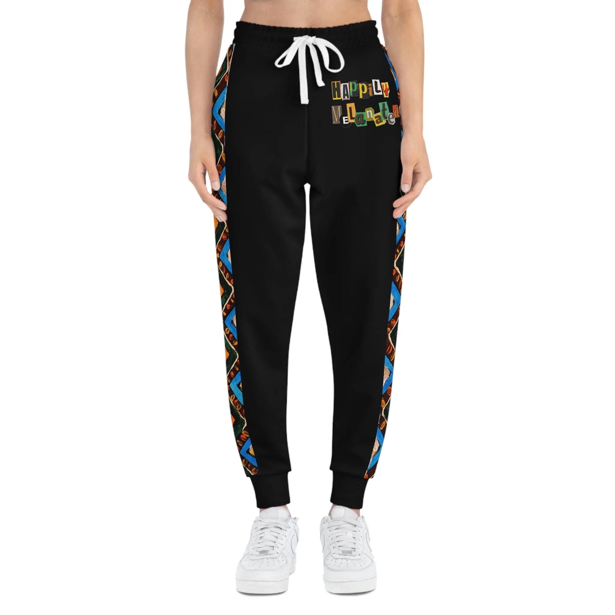 Handcrafted Aztec Pattern Unisex Athletic Joggers, Sports Pants, Workout Leggings, Fitness Activewear