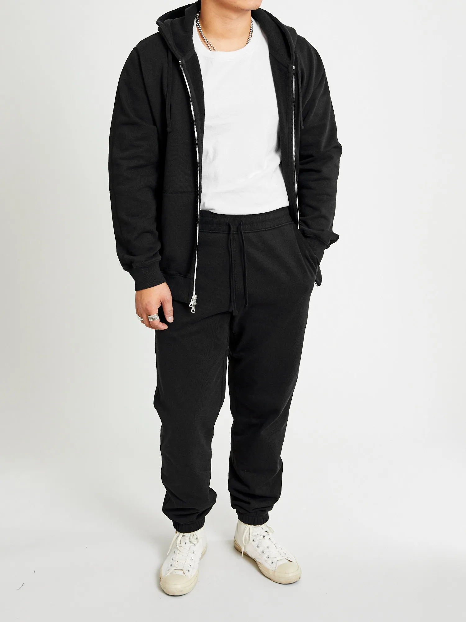 Heavyweight Fleece Cuffed Sweatpant in Black