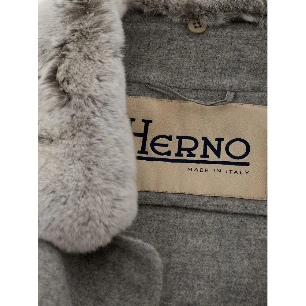 Herno Elegant Gray Wool Jacket for Timeless Style