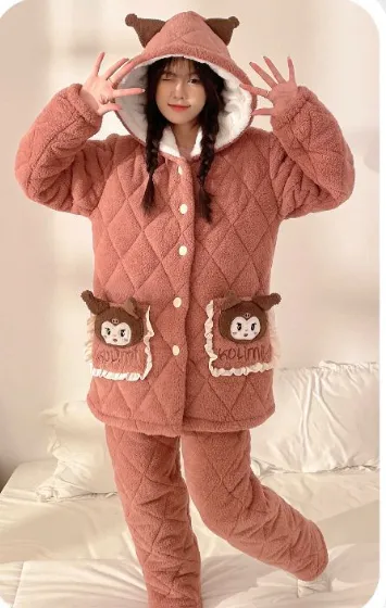 Hooded cardigan cartoon warm household clothes