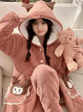 Hooded cardigan cartoon warm household clothes