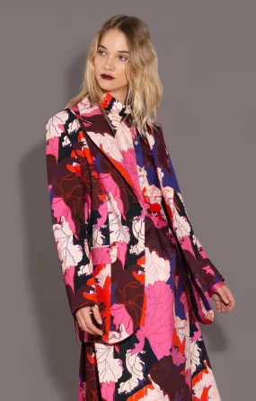 Kadarka Oversized Blazer Pink leaves