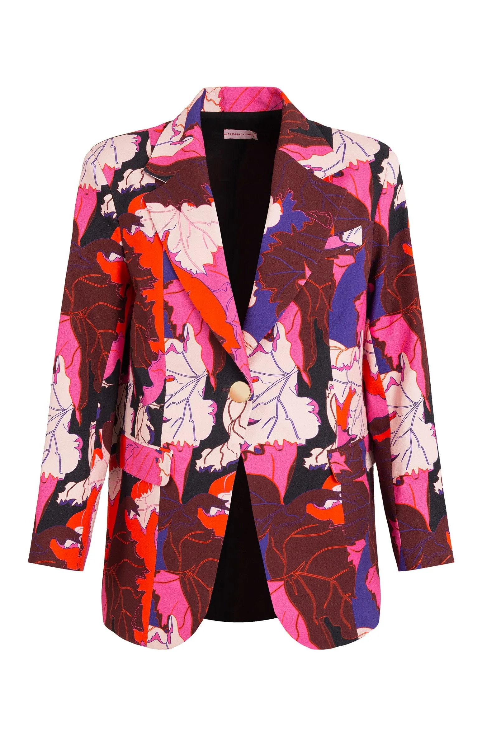 Kadarka Oversized Blazer Pink leaves