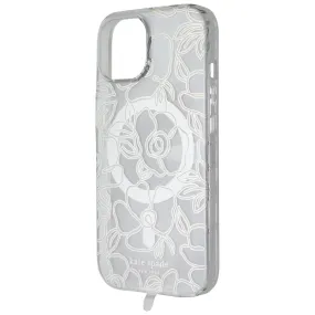 Kate Spade Case for MagSafe for Apple iPhone 15/14/13 - Modern Floral Silver