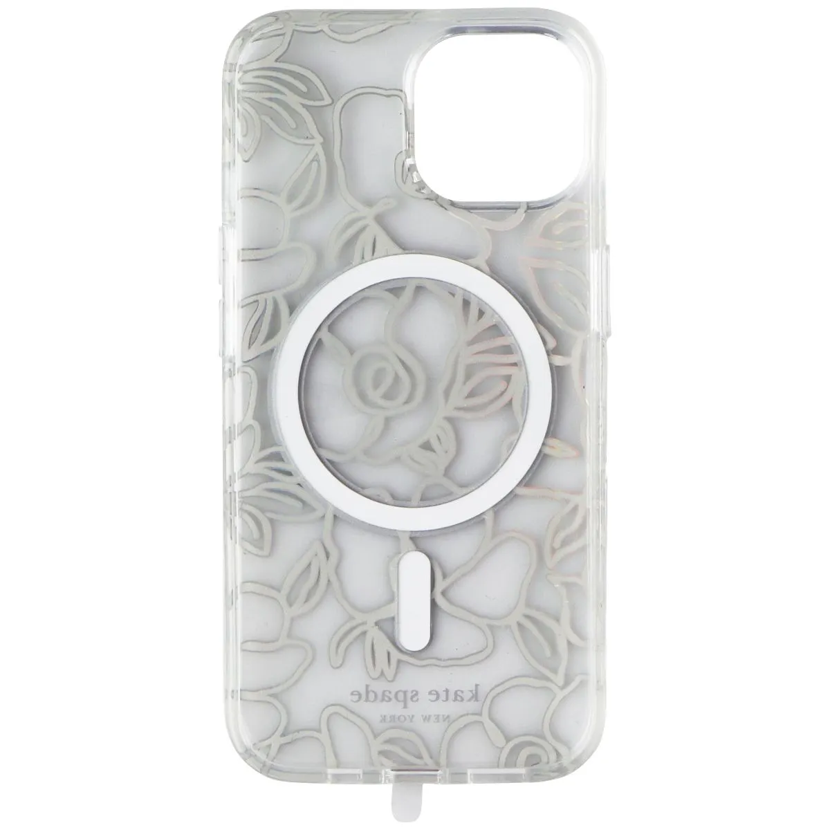 Kate Spade Case for MagSafe for Apple iPhone 15/14/13 - Modern Floral Silver