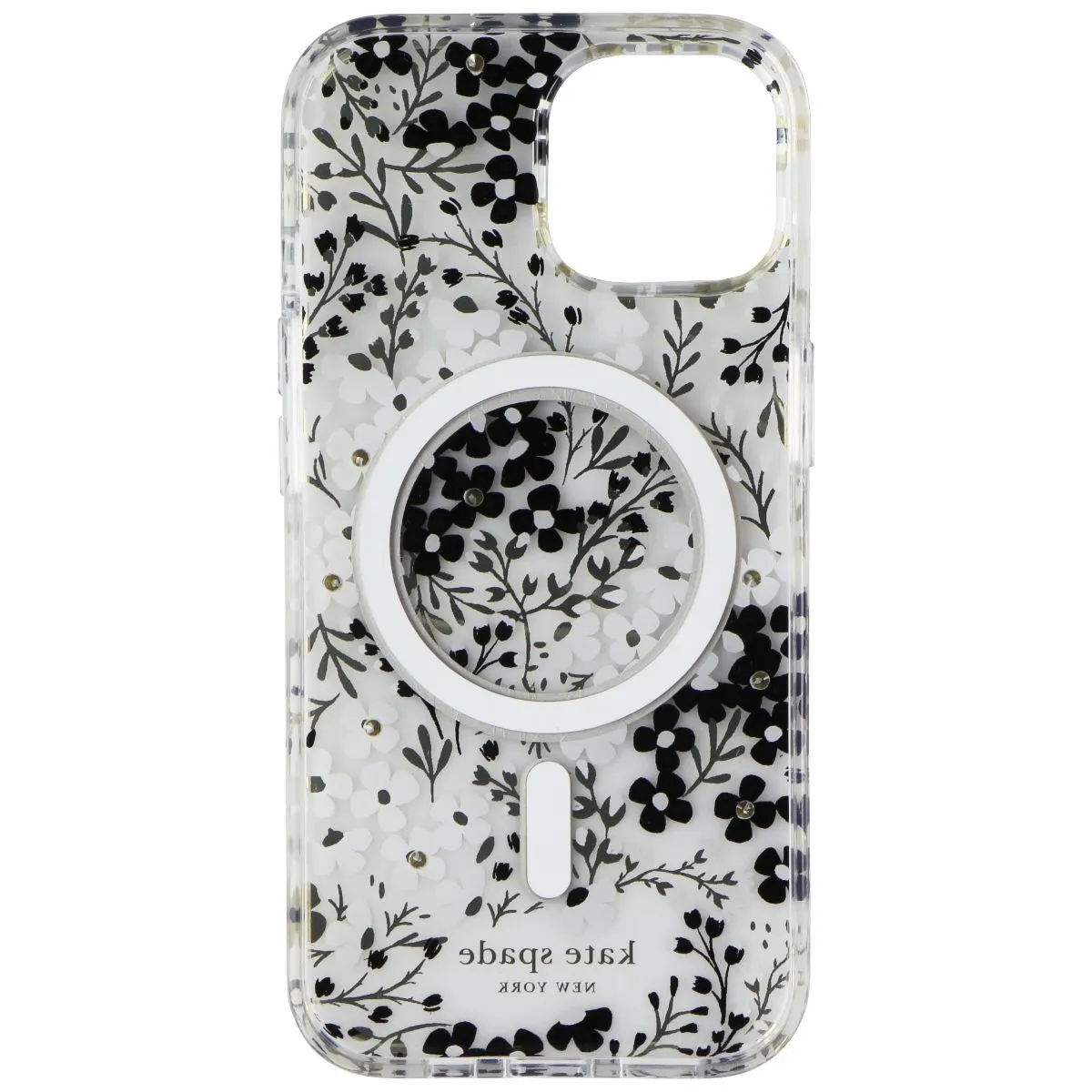 Kate Spade Case for MagSafe for Apple iPhone 15/14/13 Multi Floral Black & White