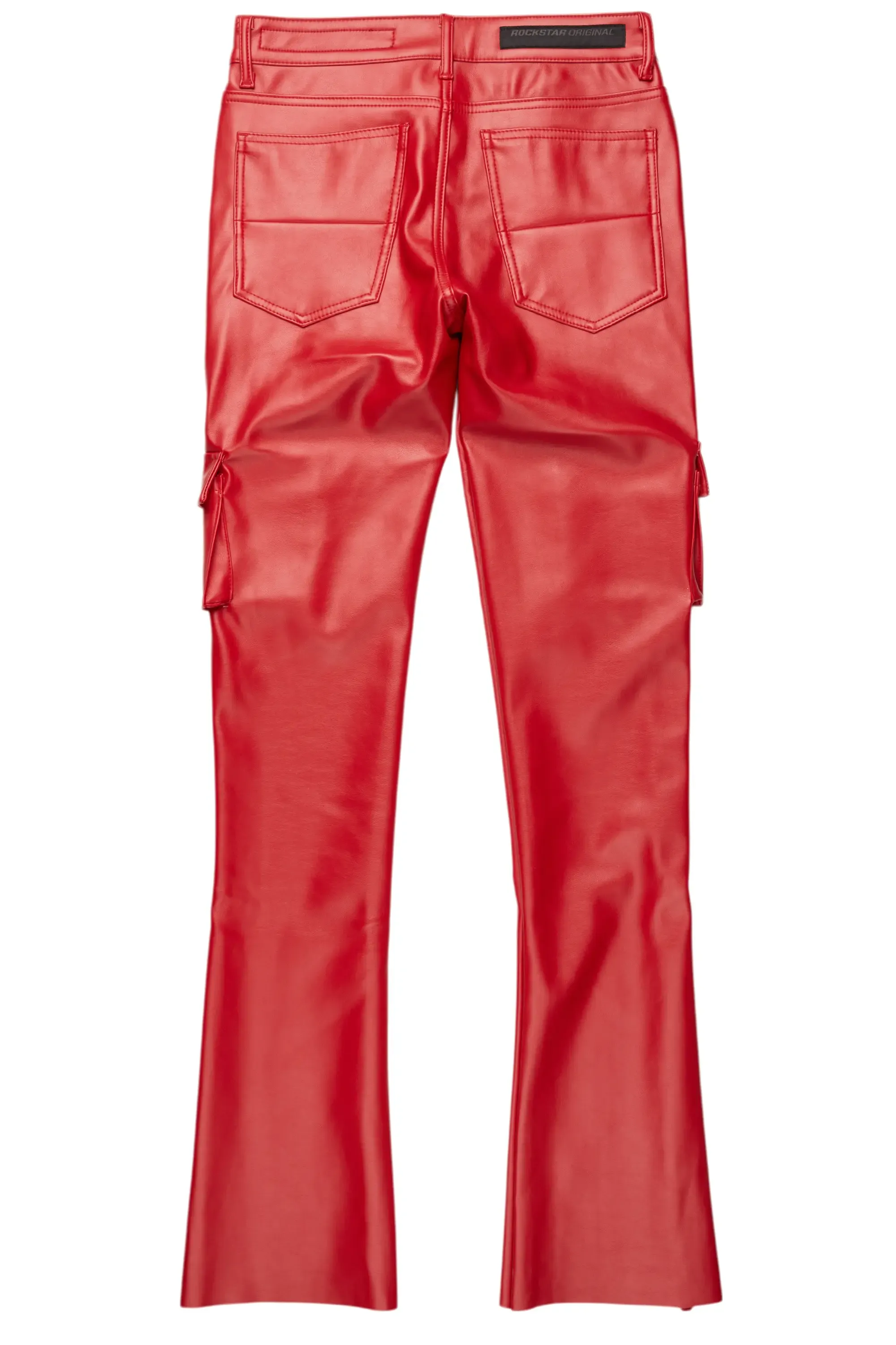 Khaza Red PU Leather Jean