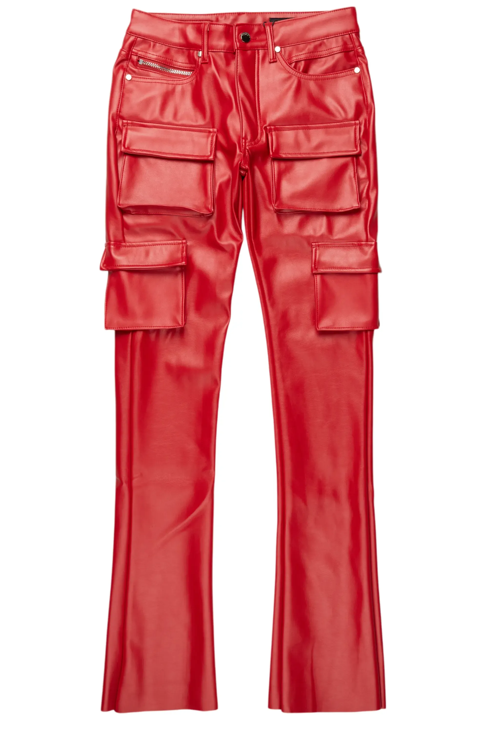 Khaza Red PU Leather Jean