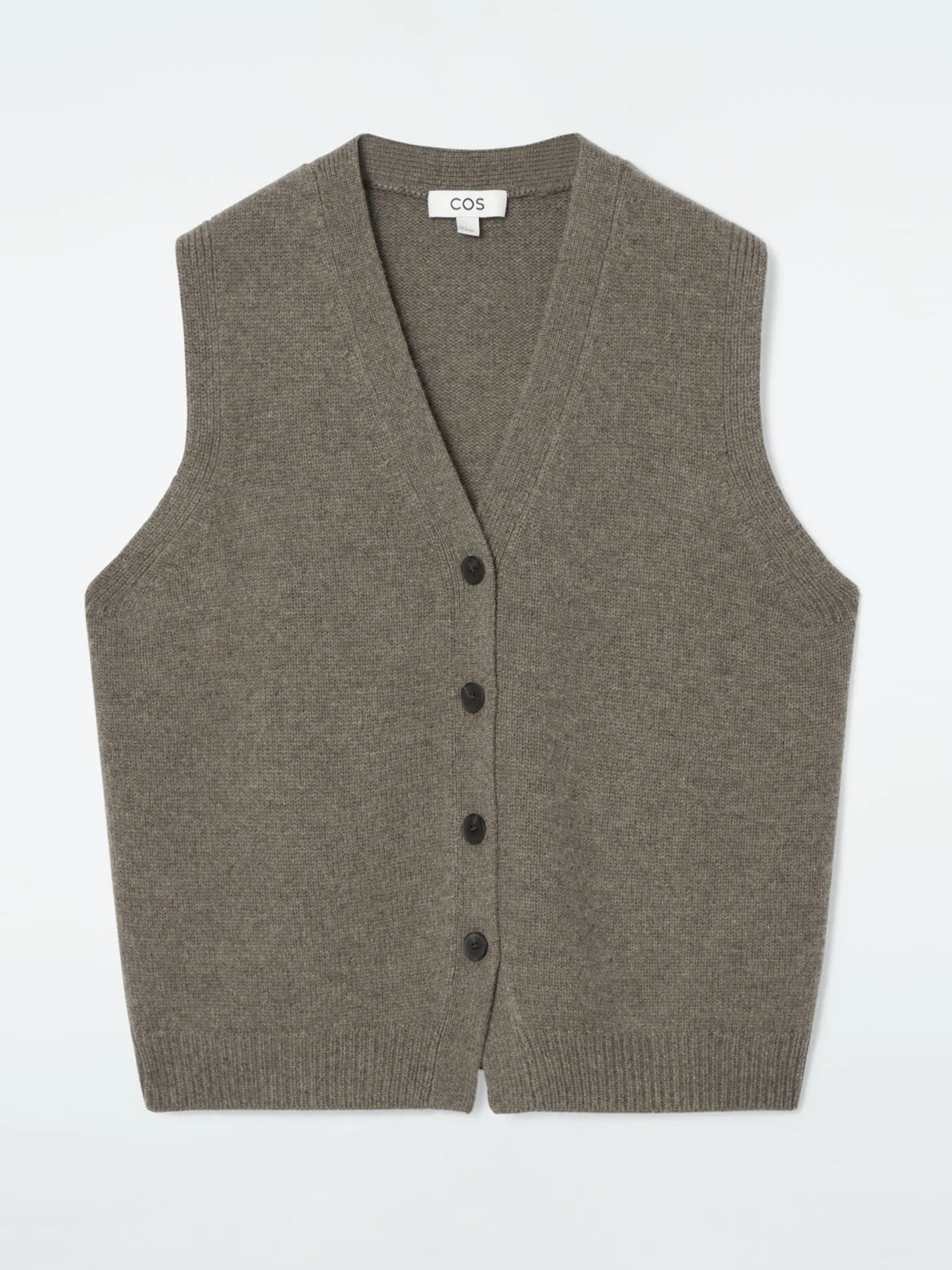 Knitted cashmere-blend vest