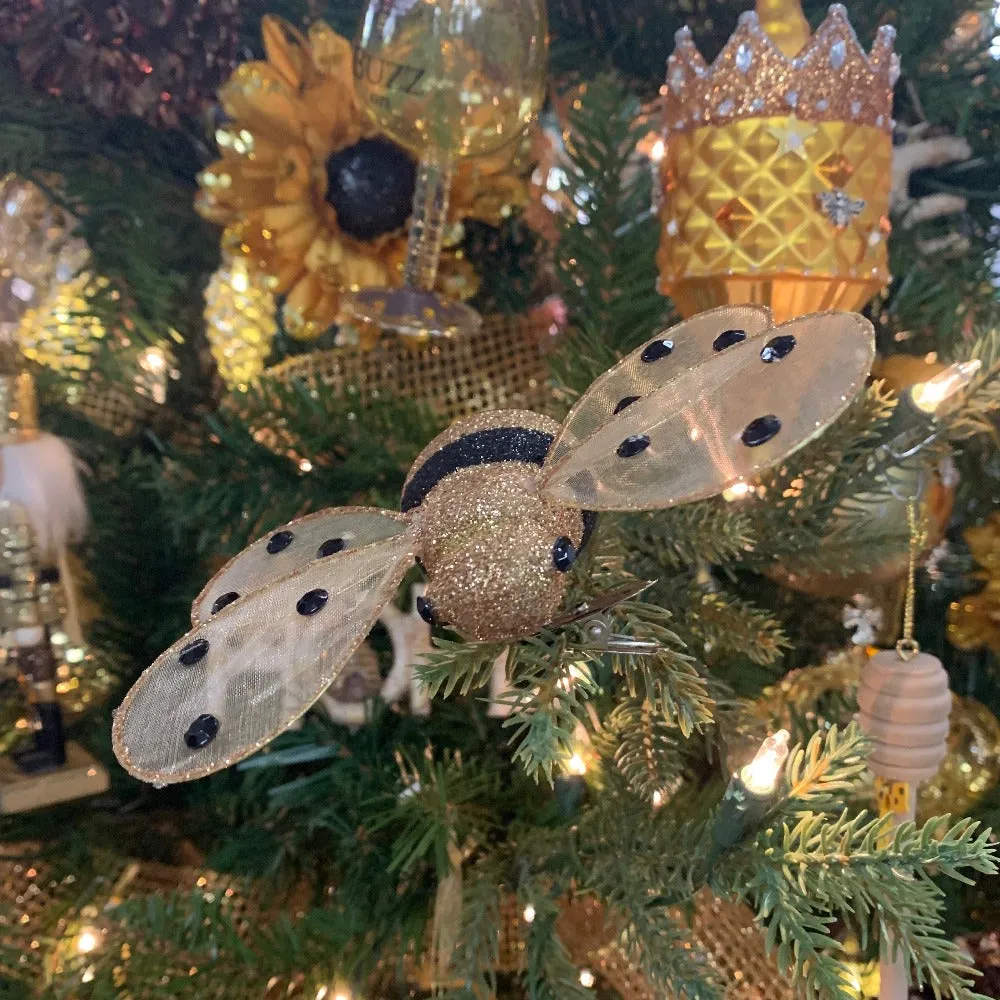 Kurt Adler Gold Honey Bee Clip on Ornament