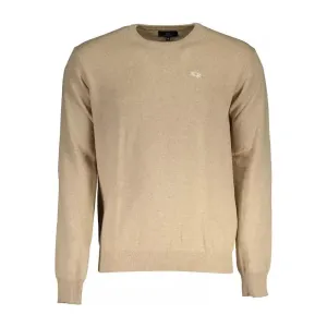 La Martina "Beige Wool Men Sweater Classic Comfort Knitwear"