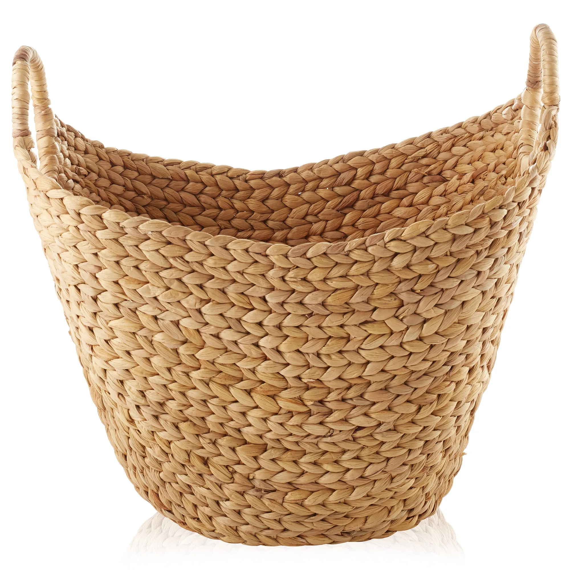 Large Water Hyacinth Boat Basket with Handles