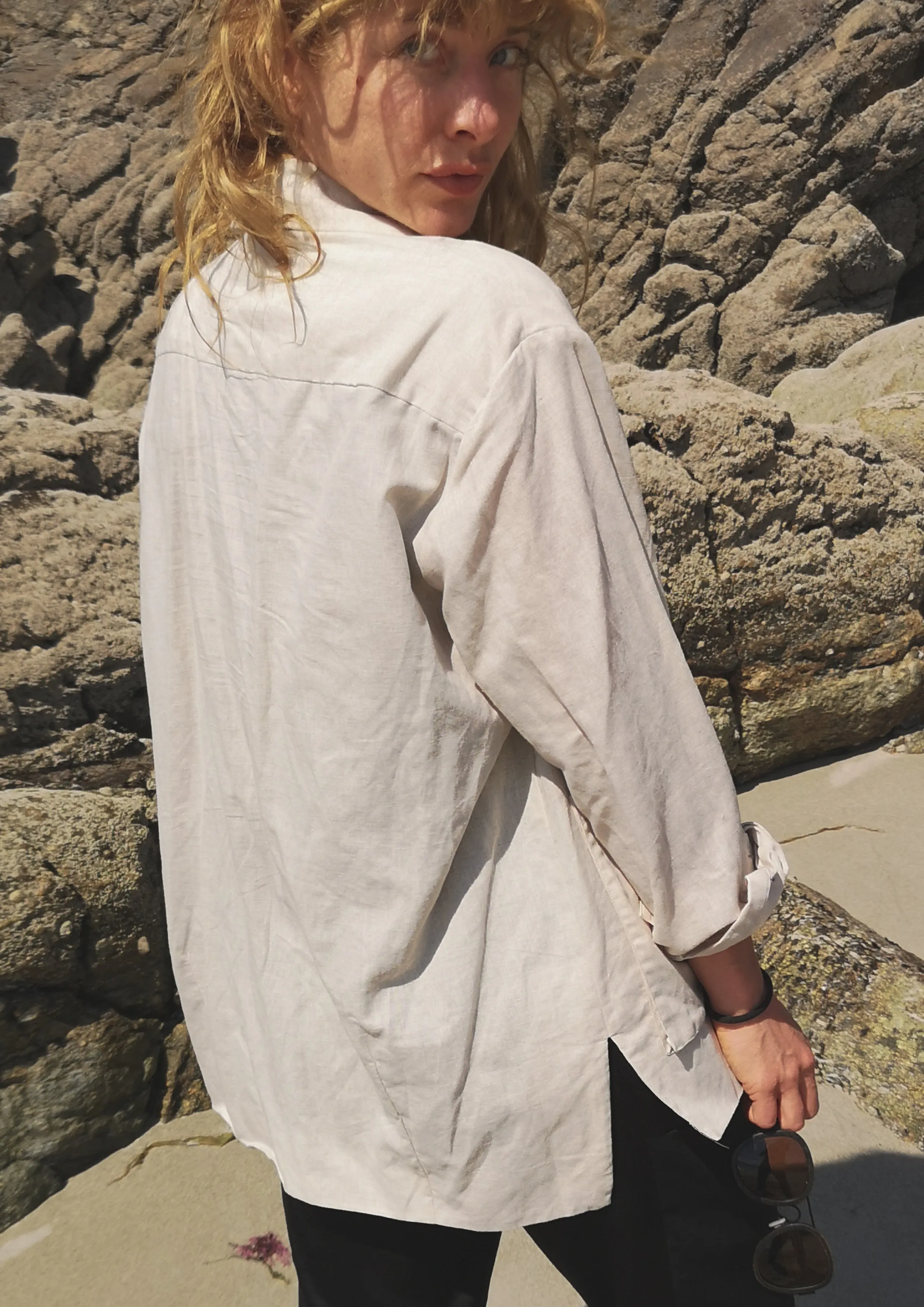 LIGHT SUMMER JACKET/BLAZER - NATURAL LINEN whithe