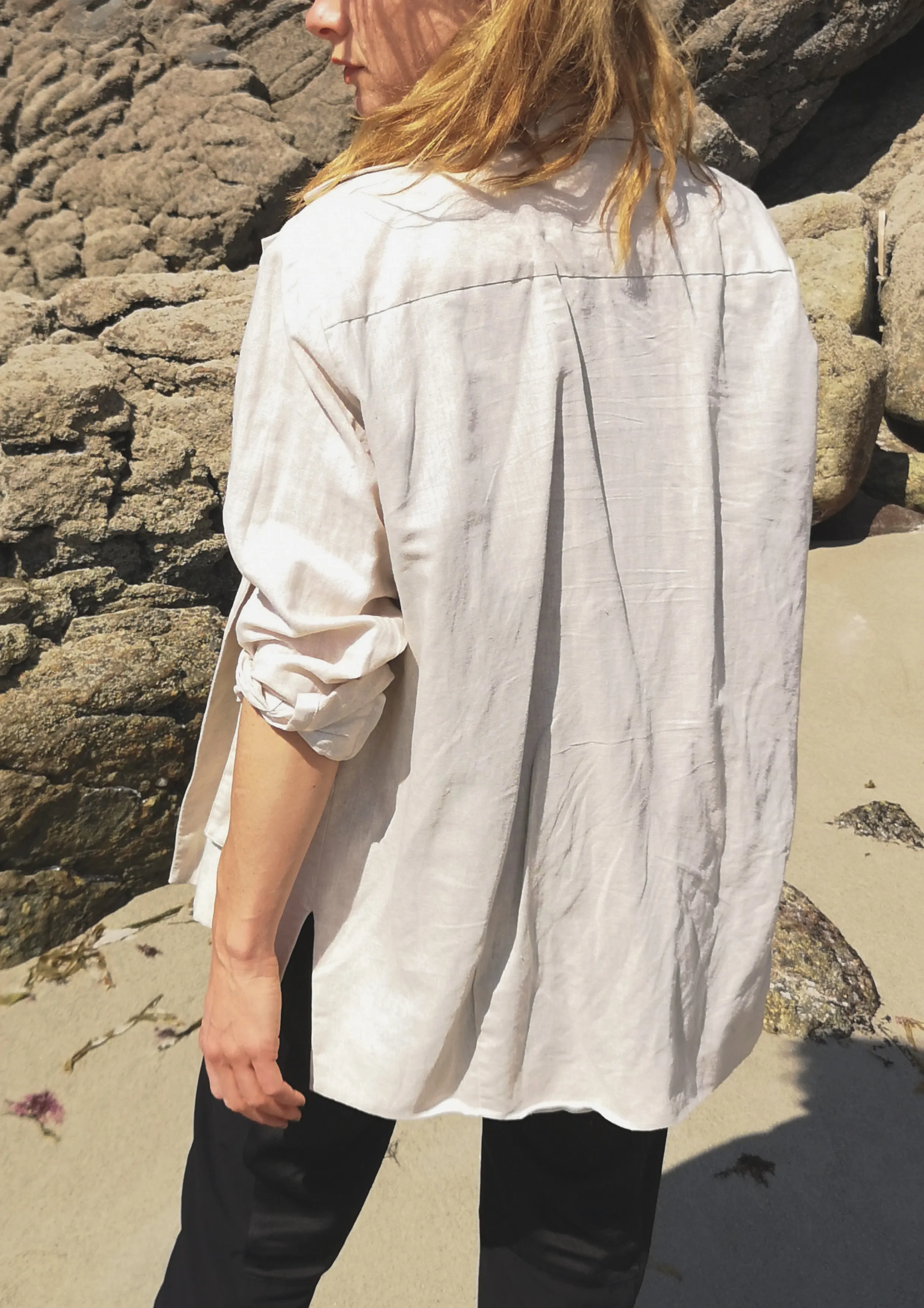 LIGHT SUMMER JACKET/BLAZER - NATURAL LINEN whithe