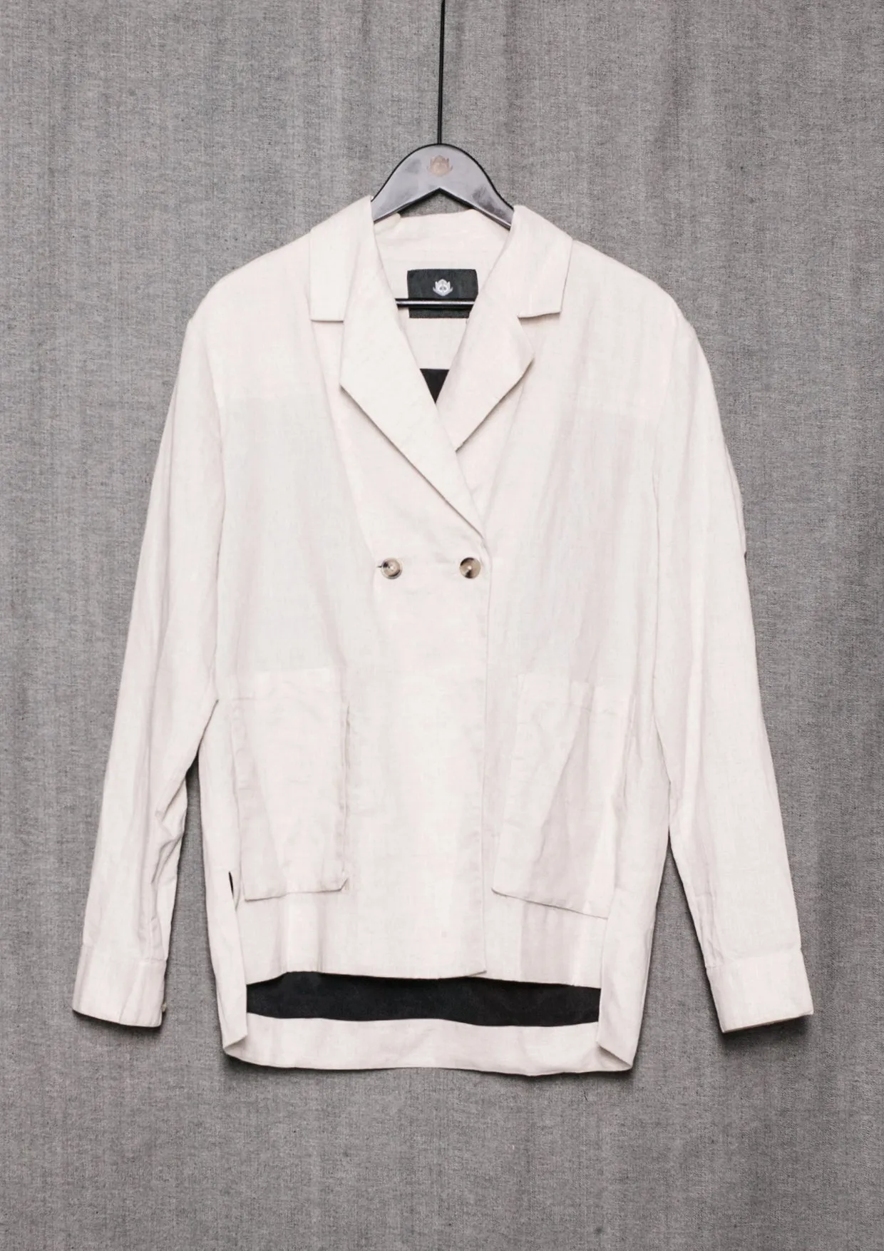 LIGHT SUMMER JACKET/BLAZER - NATURAL LINEN whithe