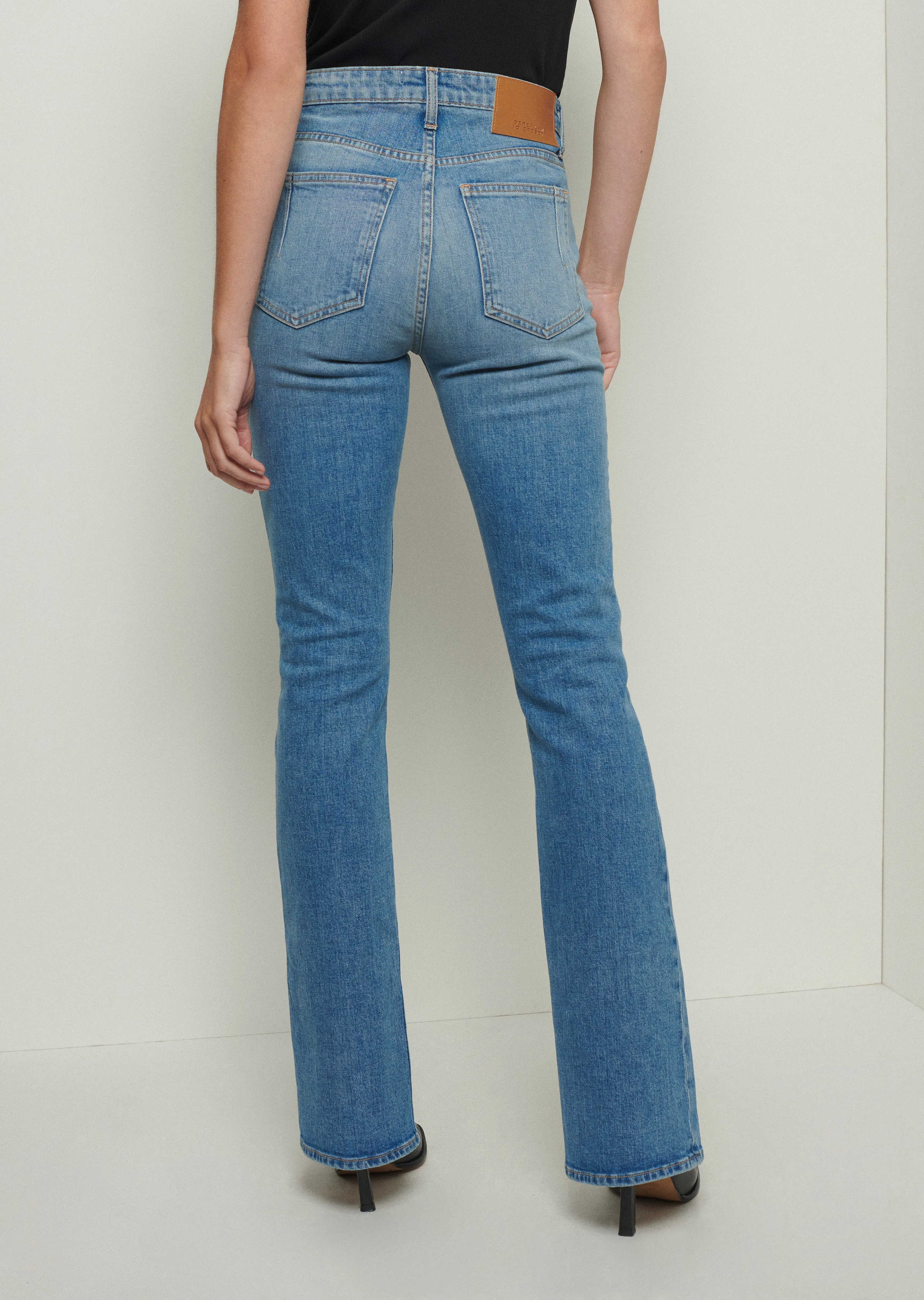 Lucia Front Slit Jeans - Medium Wash